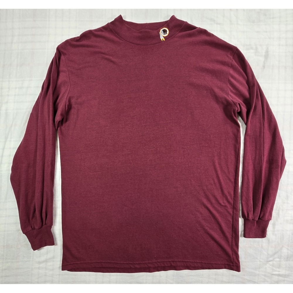 Vintage Majestic Washington Redskins Mock Neck Embroidered Shirt Burgundy 2X